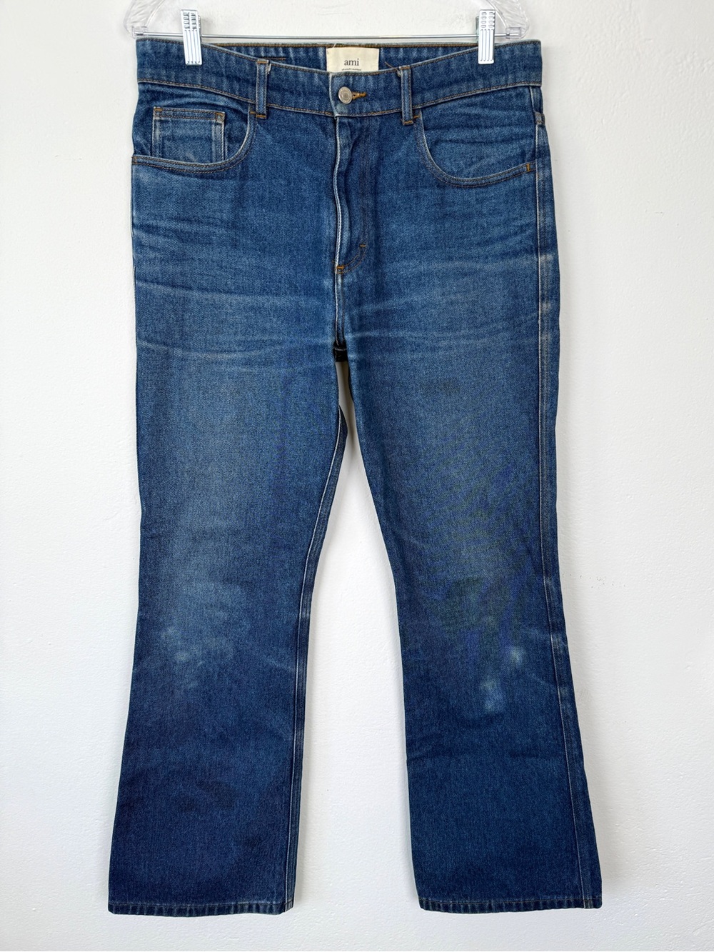 AMI Alexandre Mattiussi Size 33 Medium Blue Denim Wash Straight Leg Jeans